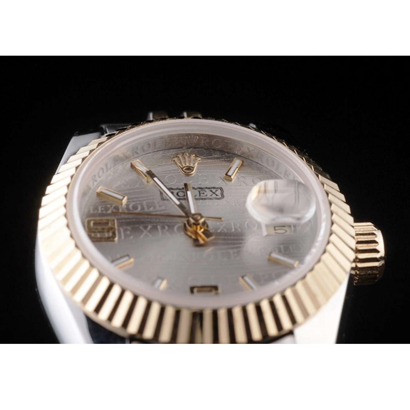Aaa replica watch Gold Steel Stainless Plated Two Yellow Rolex Datejust Tone 98078 0821